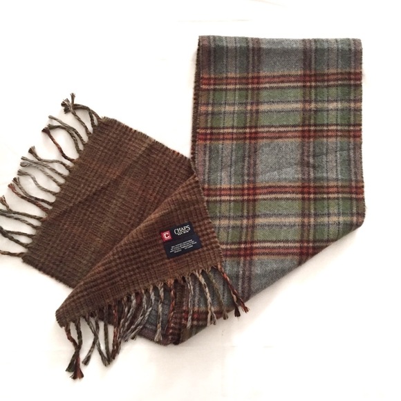 Chaps Plaid Scarf Acrylic Fringe Soft - Picture 1 of 6